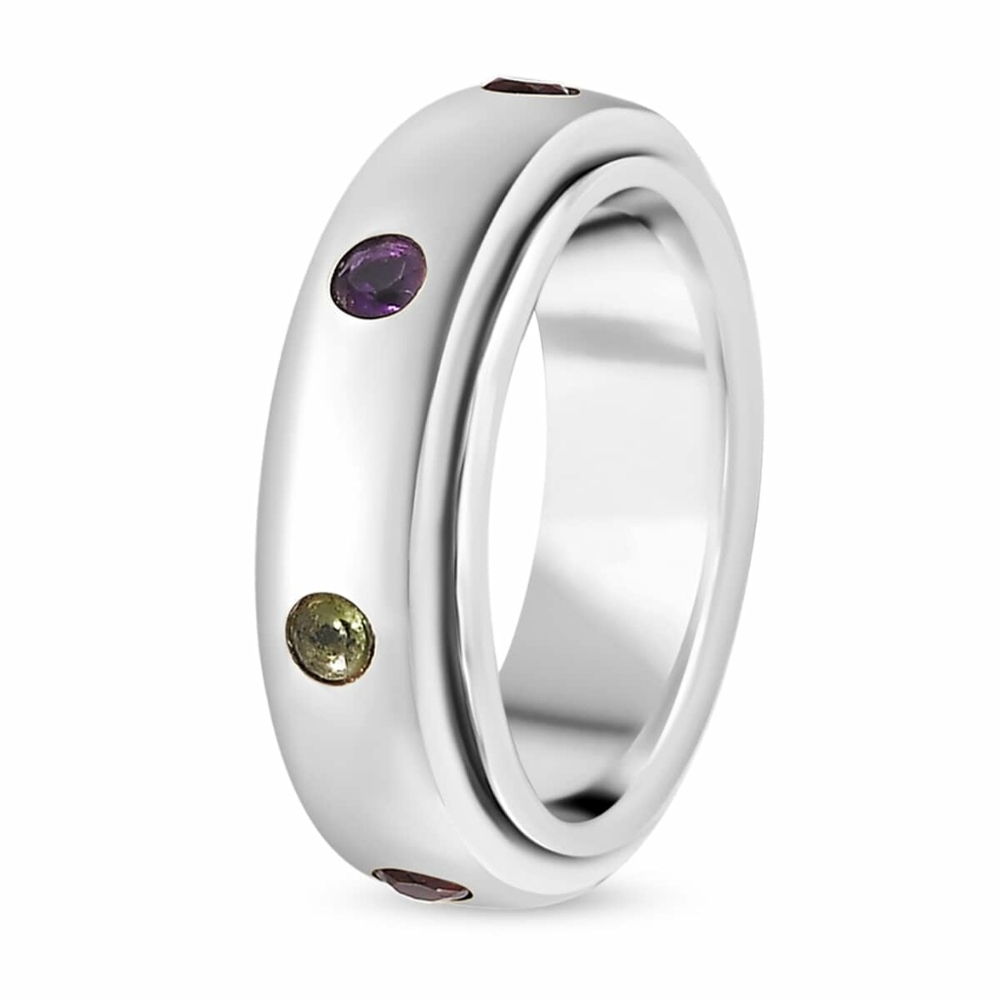 Host Pick NWOT Chakra Gemstone / Anxiety Spinner Ring Size 8 - Picture 4 of 11